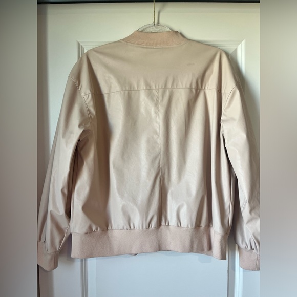 Who What Wear Pink Faux Leather Bomber Jacket - Picture 3 of 3